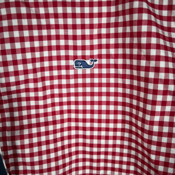 Vineyard Vines Performance Shirt Youth L 16 Red Gingham On-The-Go brrr 0788 - Picture 3 of 7